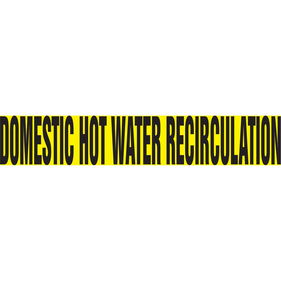 Snap Tite™ ""Domestic Hot Water Recirculation"" Pipe Marker - SAV823