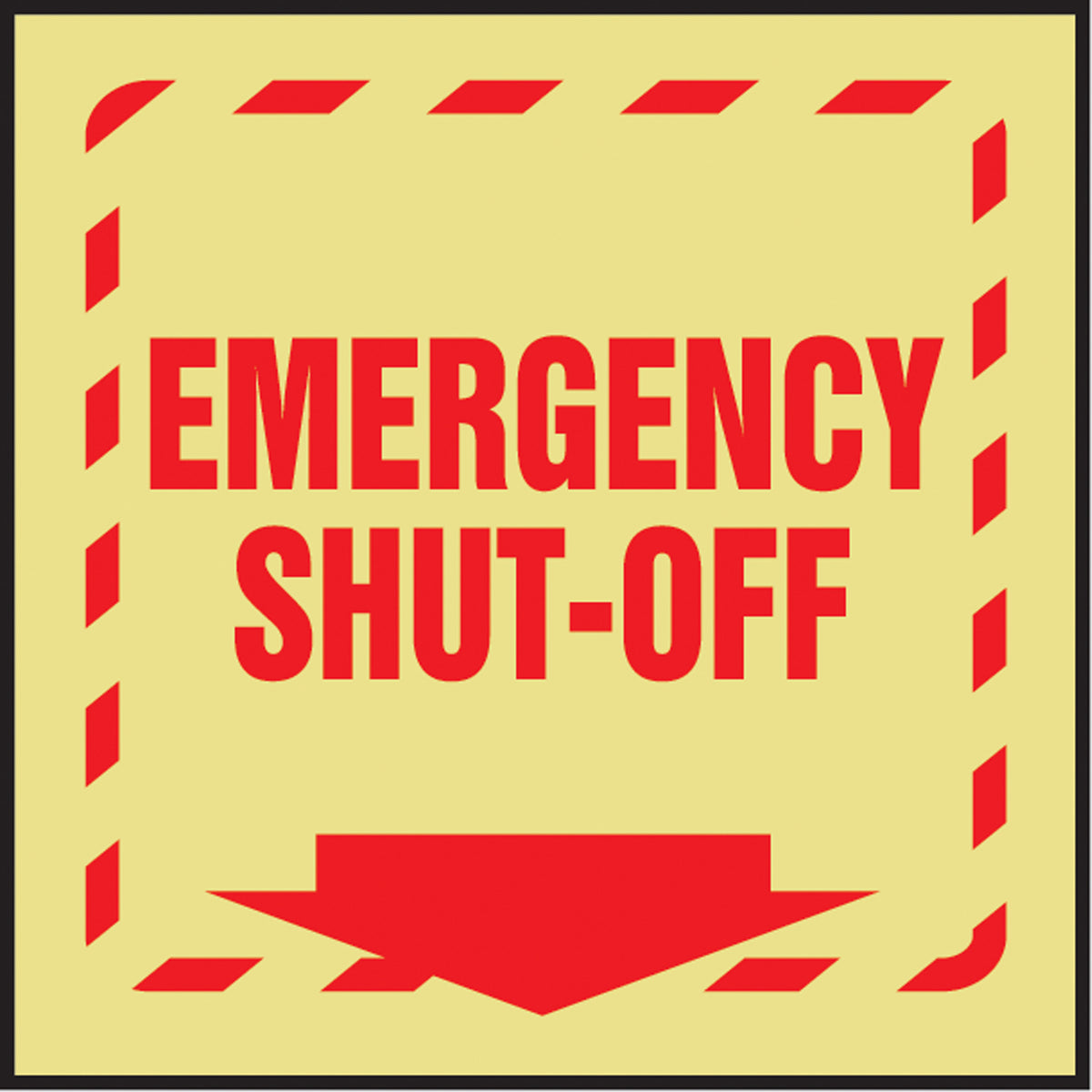 ""Emergency Shut-Off"" Glow-In-The-Dark Projection™ Sign - SAW430