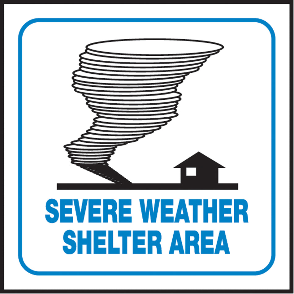 ""Severe Weather Shelter Area"" Projection™ Sign - SAW455