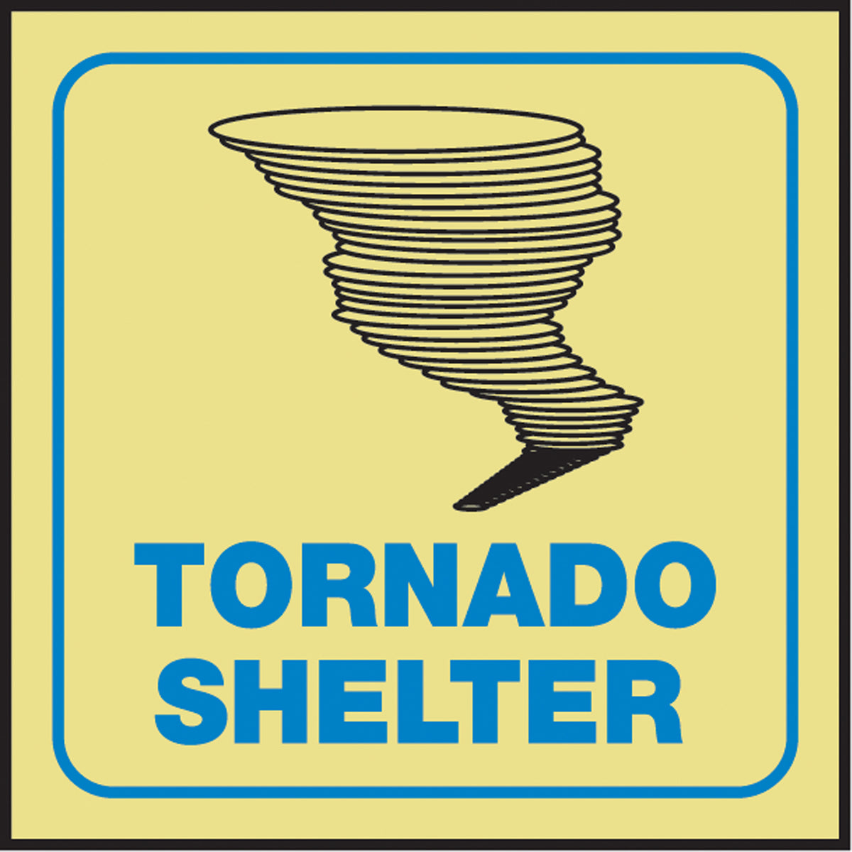 ""Tornado Shelter"" Glow-In-The-Dark Projection™ Sign - SAW467