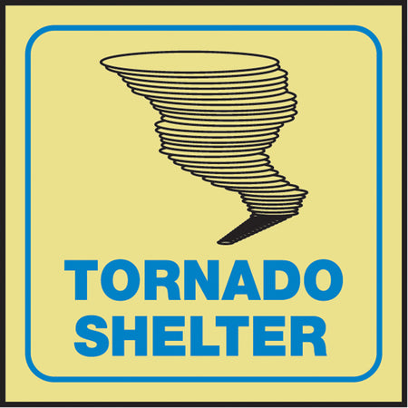""Tornado Shelter"" Glow-In-The-Dark Projection™ Sign - SAW467