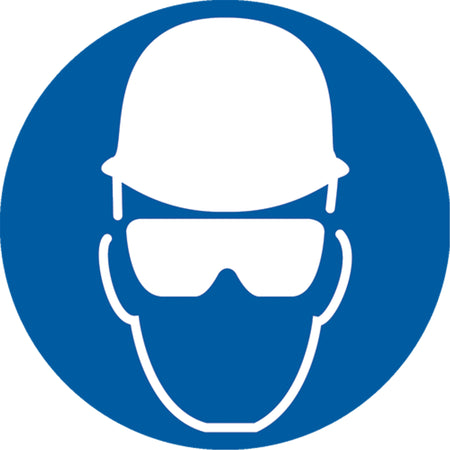 Wear Head & Eye Protection ISO Mandatory Safety Labels - SAX324