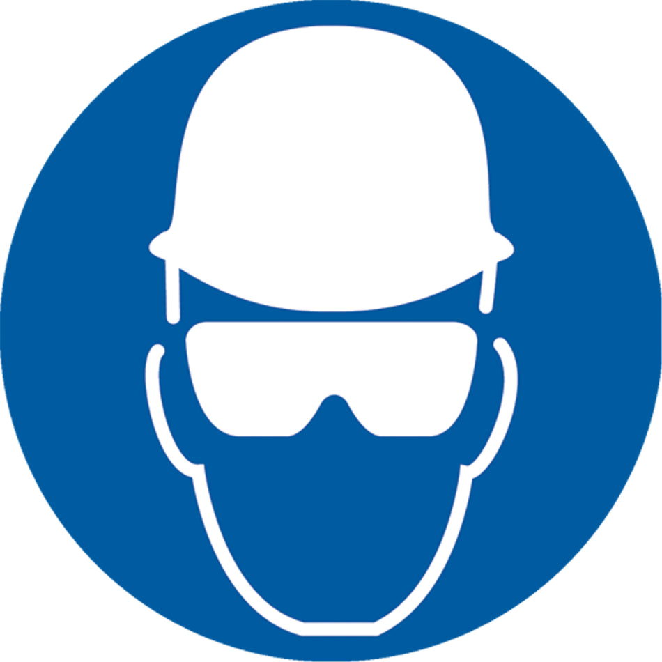 Wear Head & Eye Protection ISO Mandatory Safety Labels - SAX324