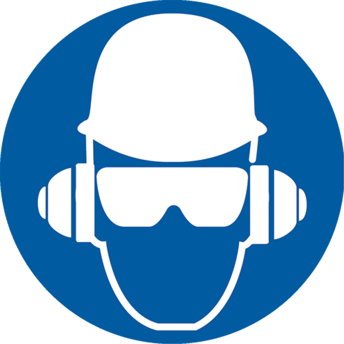 Wear Head, Eye & Ear Protection ISO Mandatory Safety Labels - SAX326