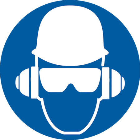 Wear Head, Eye & Ear Protection ISO Mandatory Safety Labels - SAX326