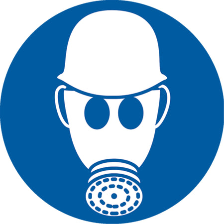 Wear Respiratory & Head Protection ISO Mandatory Safety Label - SAX328