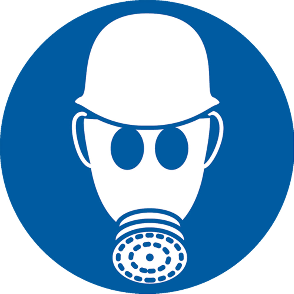 Wear Respiratory & Head Protection ISO Mandatory Safety Label - SAX328