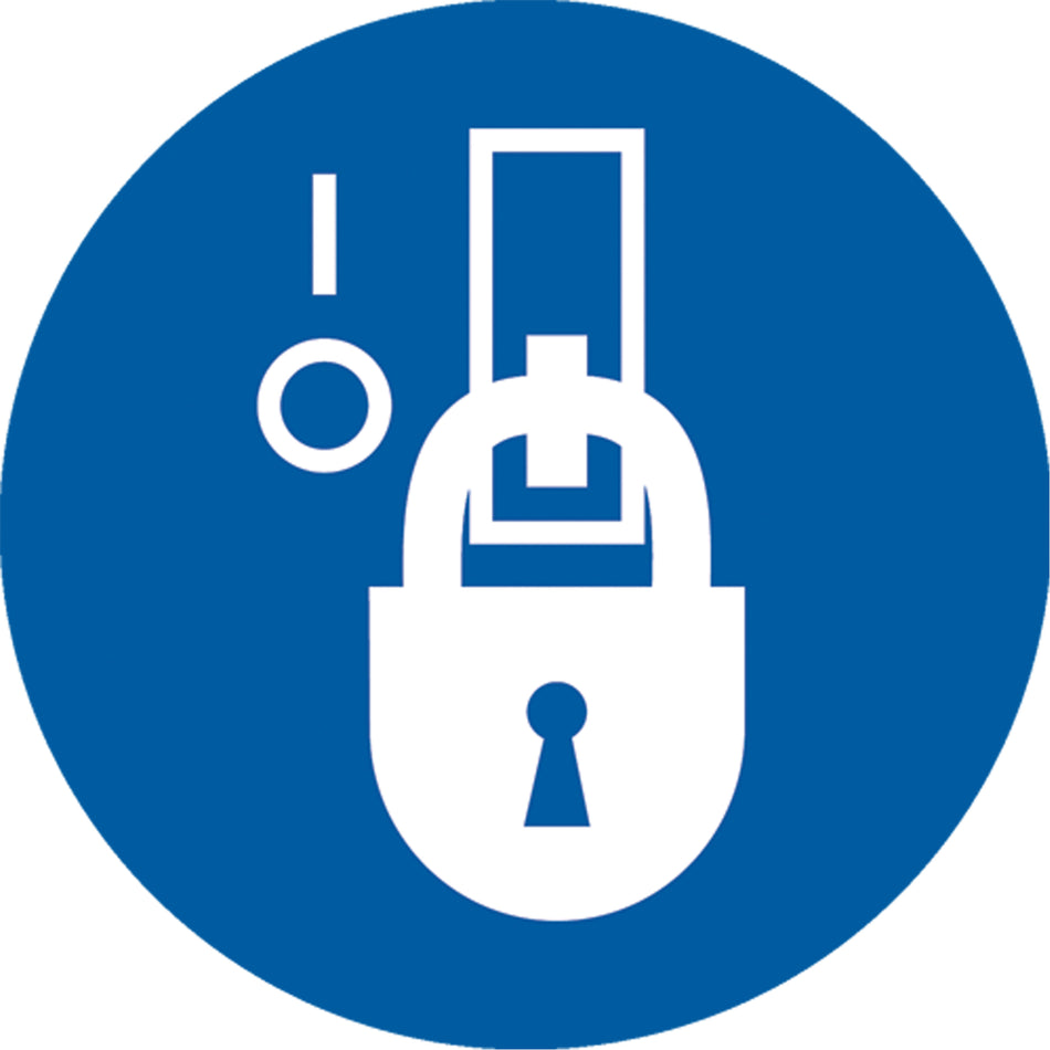 Lockout in De-Energized State ISO Mandatory Safety Labels - SAX340