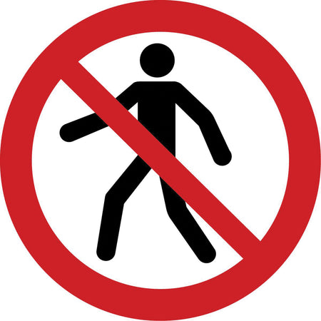No Thoroughfare ISO Prohibition Safety Labels - SAX342