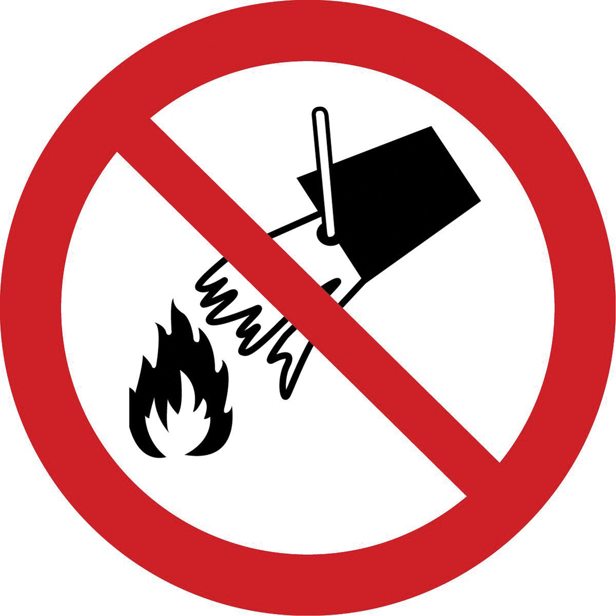 Do Not Extinguish with Water ISO Prohibition Safety Labels - SAX346