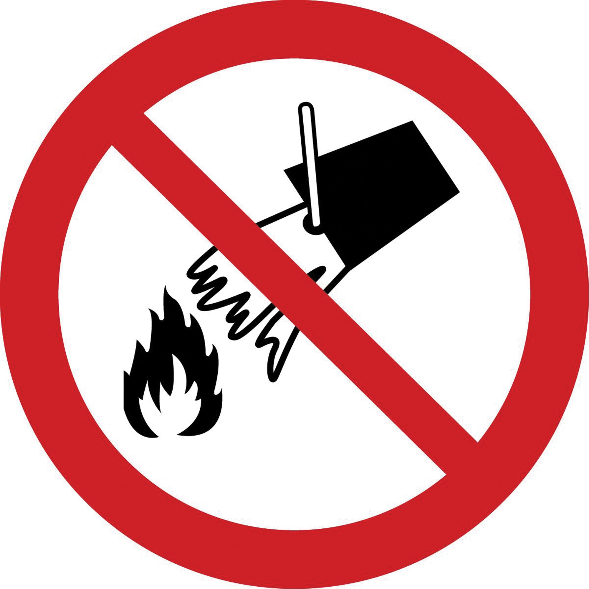 Do Not Extinguish with Water ISO Prohibition Safety Labels - SAX346