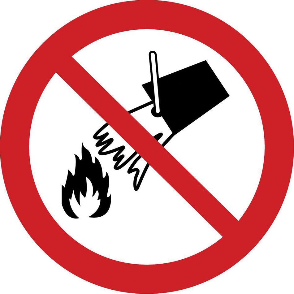 Do Not Extinguish with Water ISO Prohibition Safety Labels - SAX346