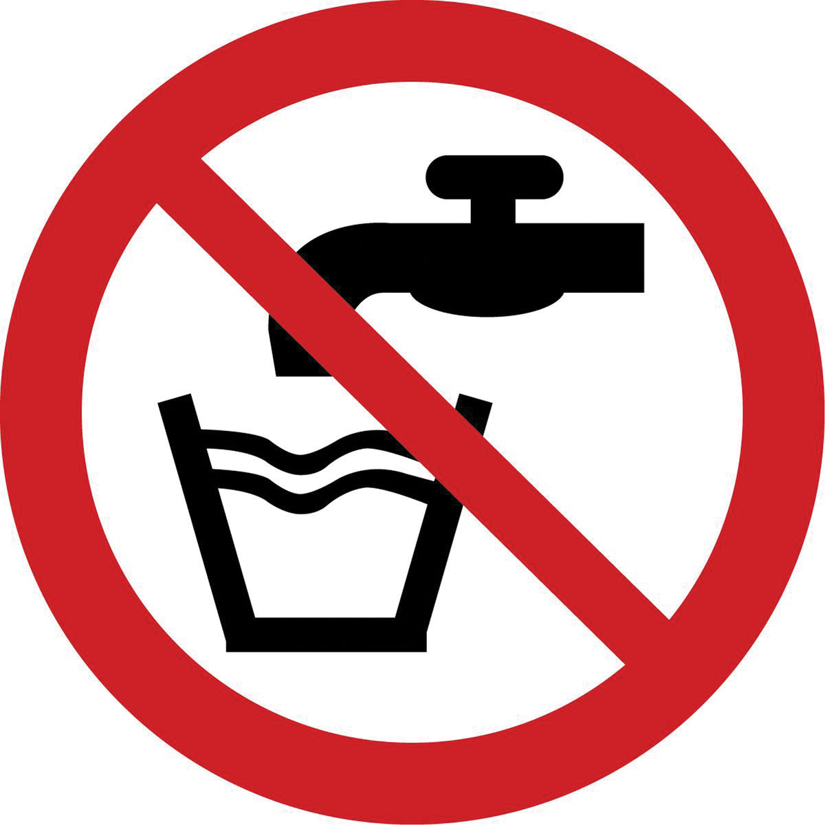 Not Drinking Water ISO Prohibition Safety Labels - SAX348