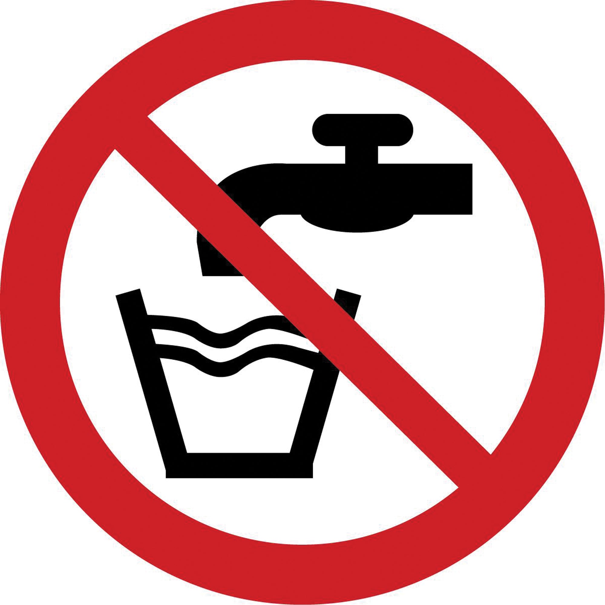 Not Drinking Water ISO Prohibition Safety Labels - SAX348