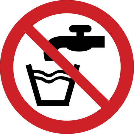 Not Drinking Water ISO Prohibition Safety Labels - SAX348