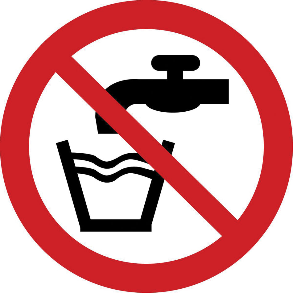 Not Drinking Water ISO Prohibition Safety Labels - SAX348