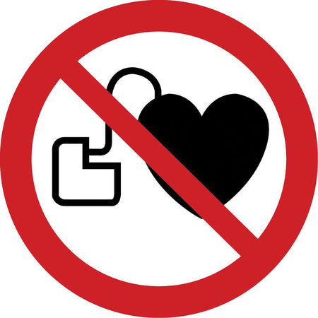 No Access for Active Implanted Cardiac Devices ISO Prohibition Safety Labels - SAX366