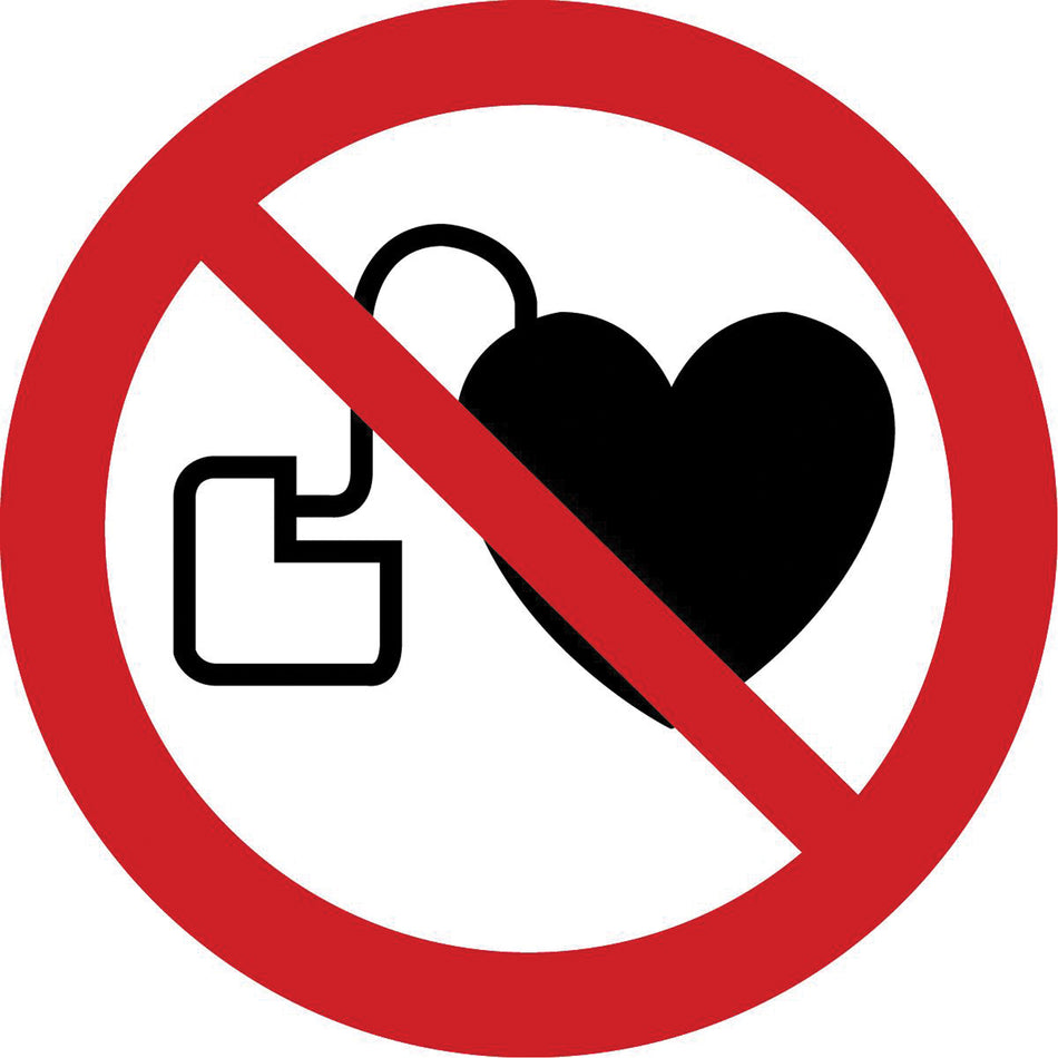 No Access for Active Implanted Cardiac Devices ISO Prohibition Safety Labels - SAX366