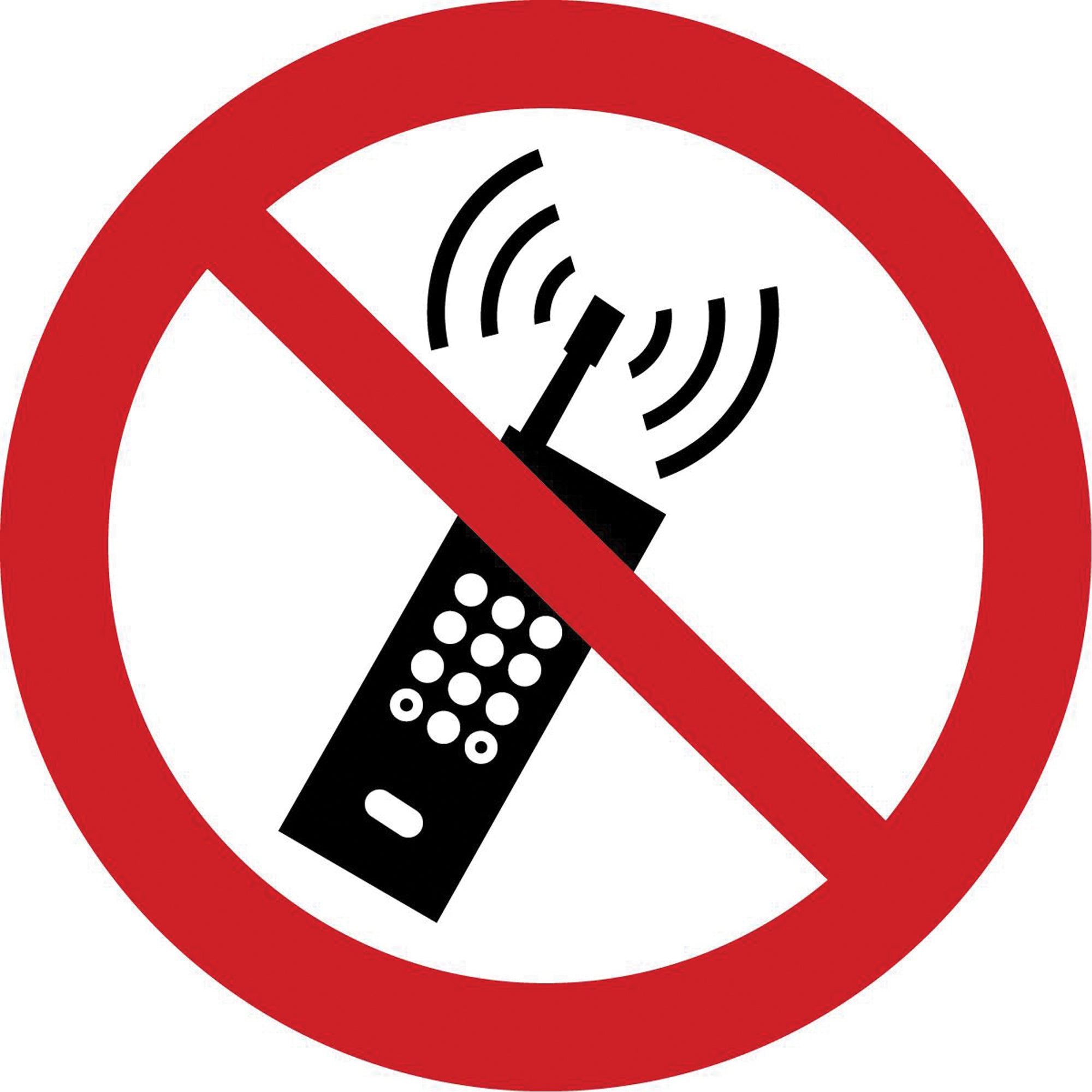 No Activated Mobile Phones ISO Prohibition Safety Labels - SAX368