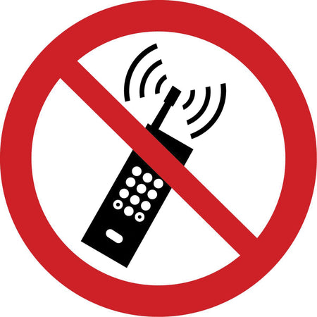 No Activated Mobile Phones ISO Prohibition Safety Labels - SAX368