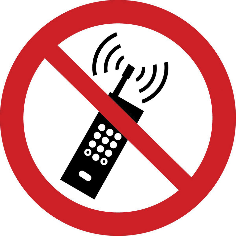 No Activated Mobile Phones ISO Prohibition Safety Labels - SAX368