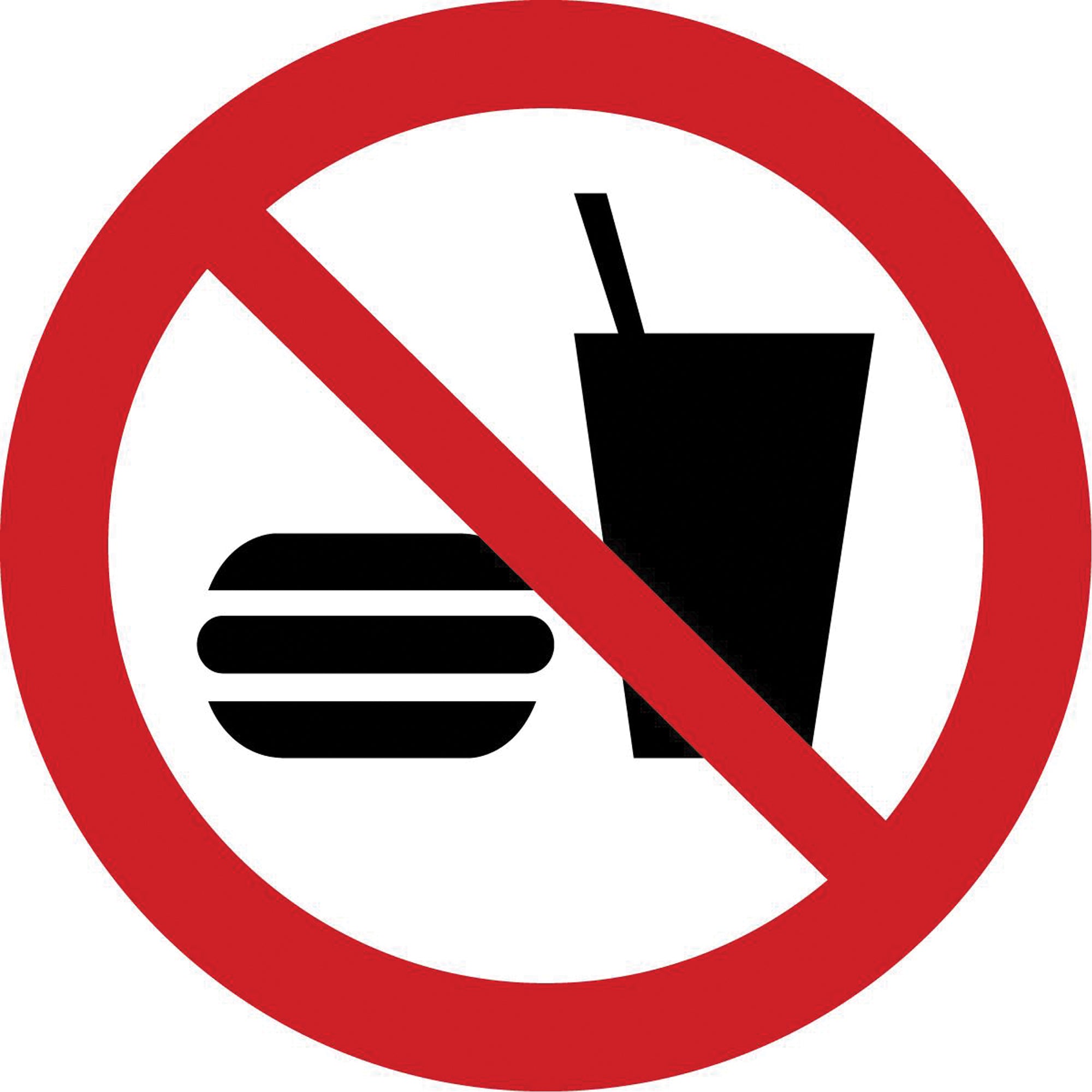 No Eating or Drinking ISO Prohibition Safety Labels - SAX370