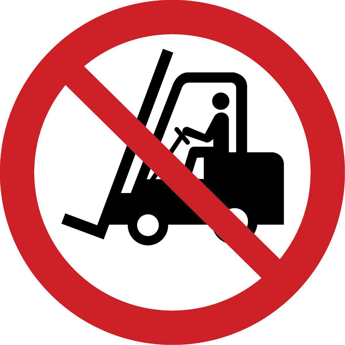 No Access for Forklifts ISO Prohibition Safety Labels - SAX372