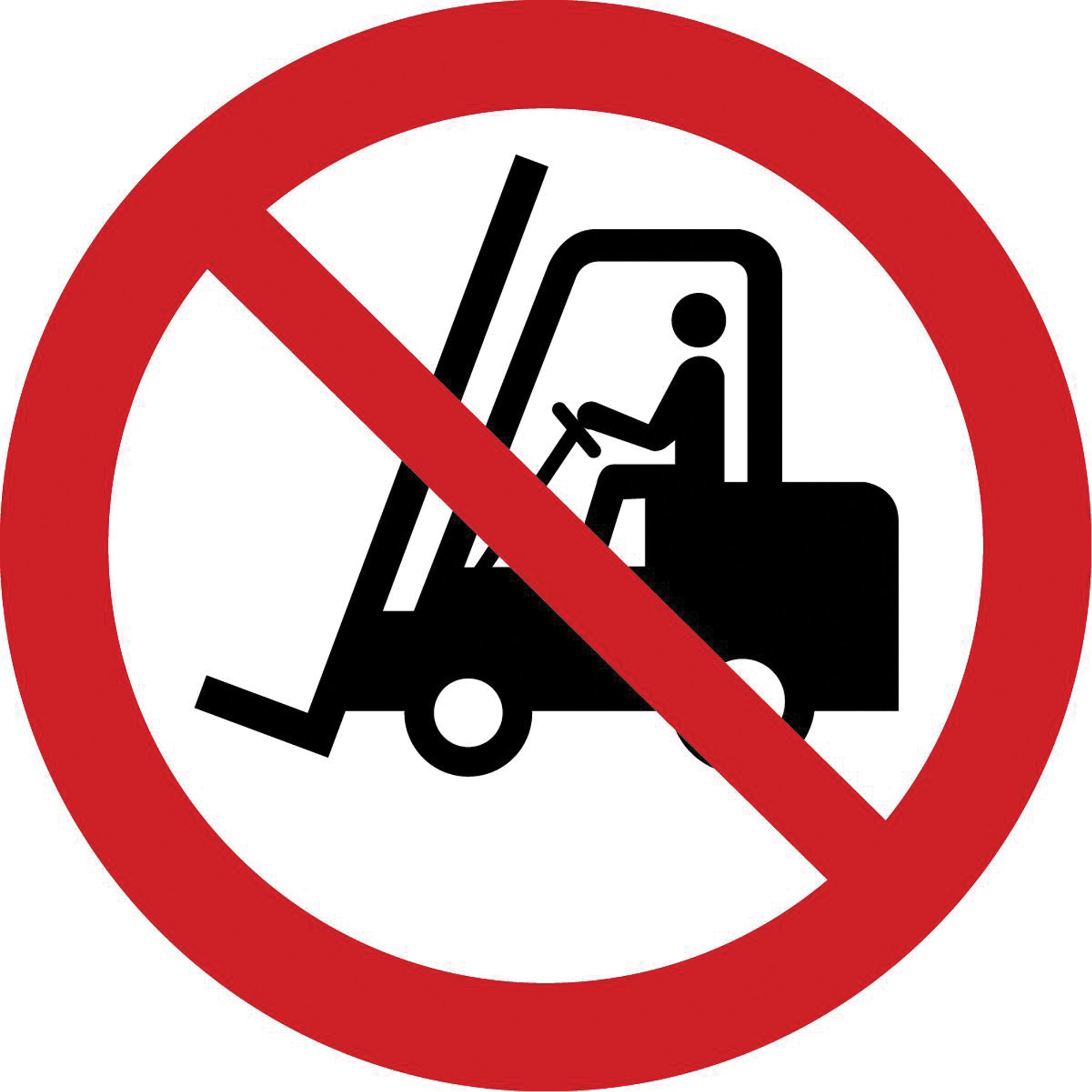 No Access for Forklifts ISO Prohibition Safety Labels - SAX372
