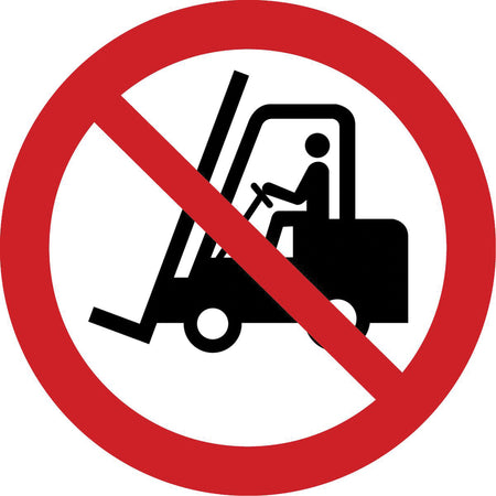 No Access for Forklifts ISO Prohibition Safety Labels - SAX372