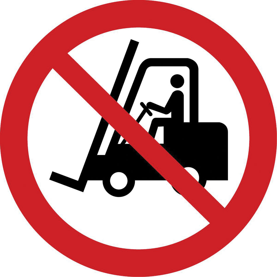 No Access for Forklifts ISO Prohibition Safety Labels - SAX372