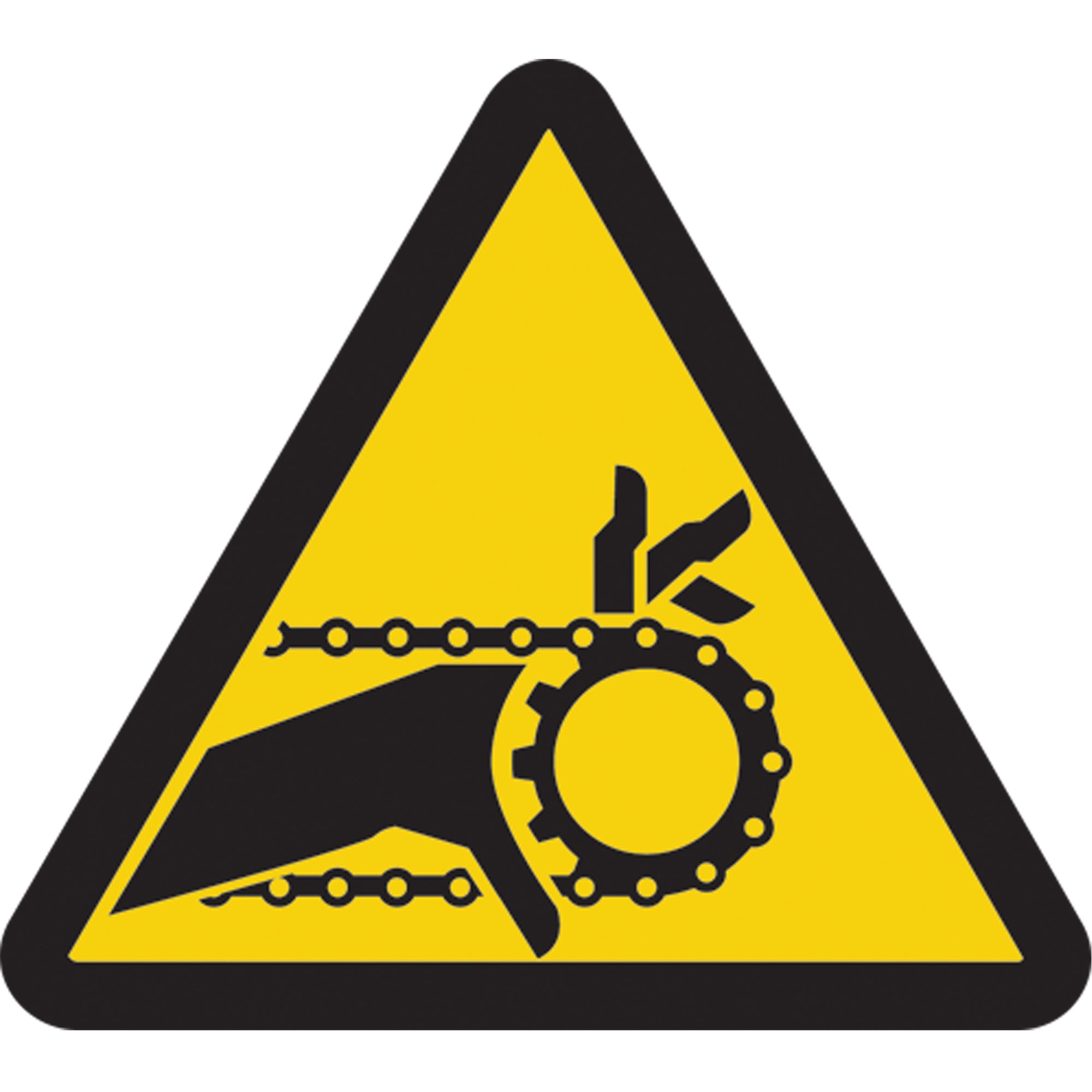 Chain Drive Entrapment Hazard ISO Warning Safety Labels - SAX396