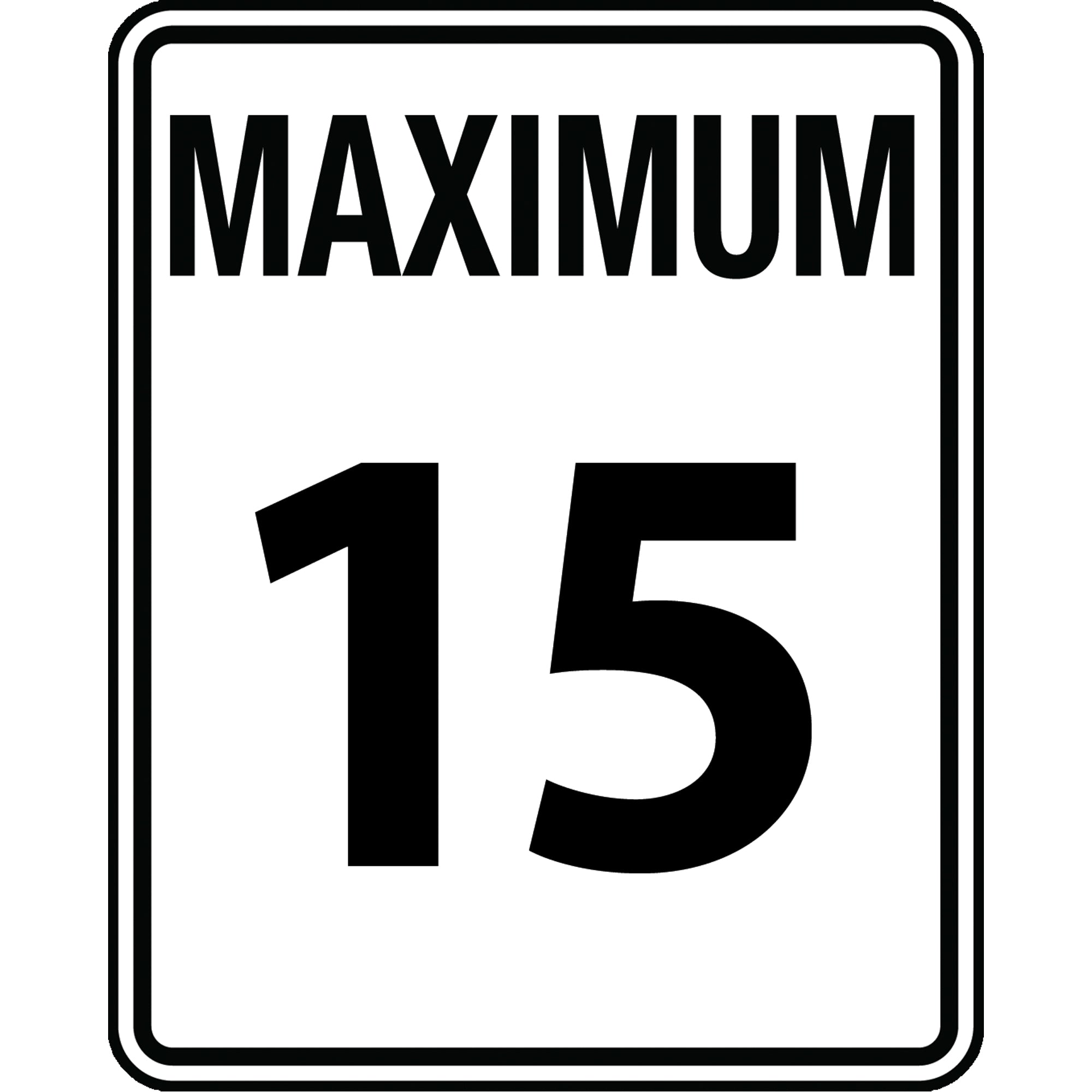 ""Maximum 15"" Speed Limit Sign - SAX464