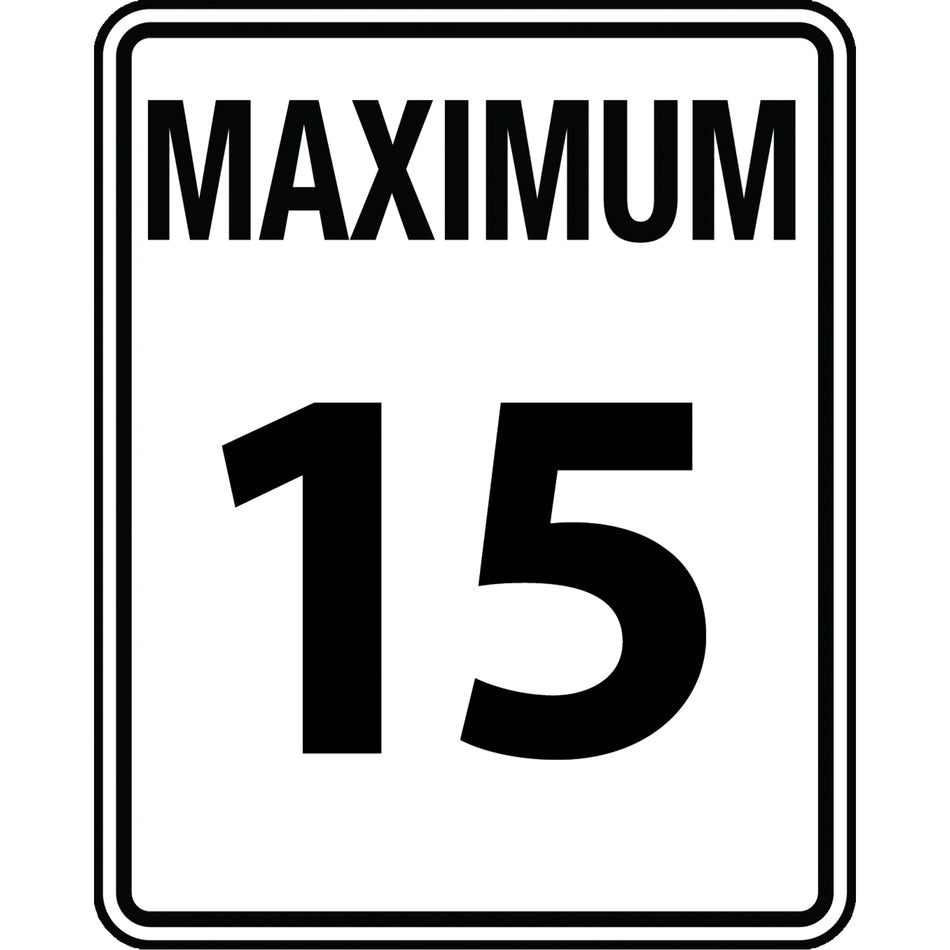 ""Maximum 15"" Speed Limit Sign - SAX464