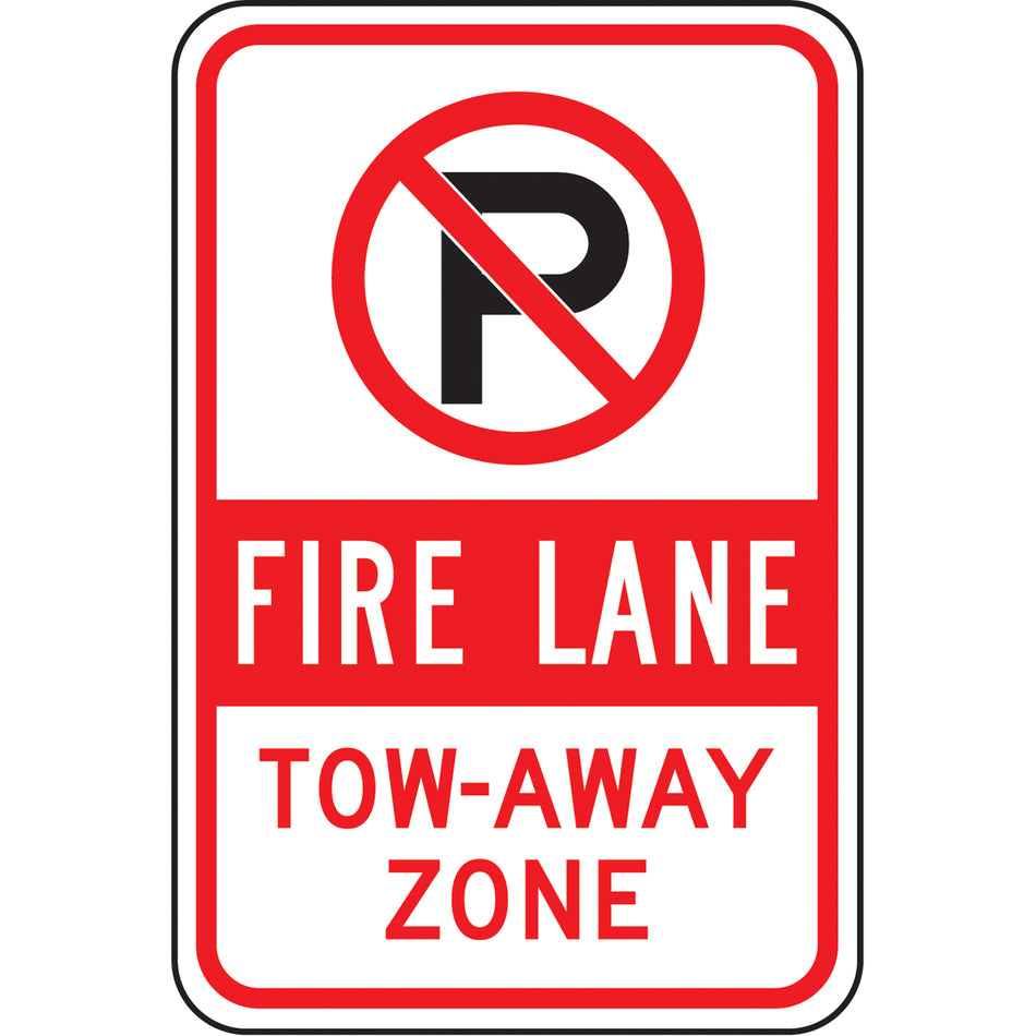 ""Fire Lane Tow-Away Zone"" No Parking Sign - SAX510