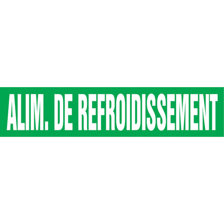 ""Alim. de Refroidissement"" Pipe Marker - SAH078