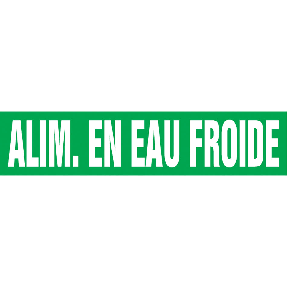 ""Alim. En Eau Froide"" Pipe Markers - SQ402