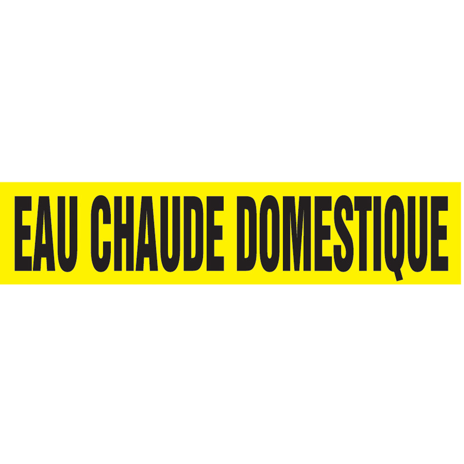 Snap Tite™ ""Eau Chaude Domestique"" Pipe Marker - SAZ281