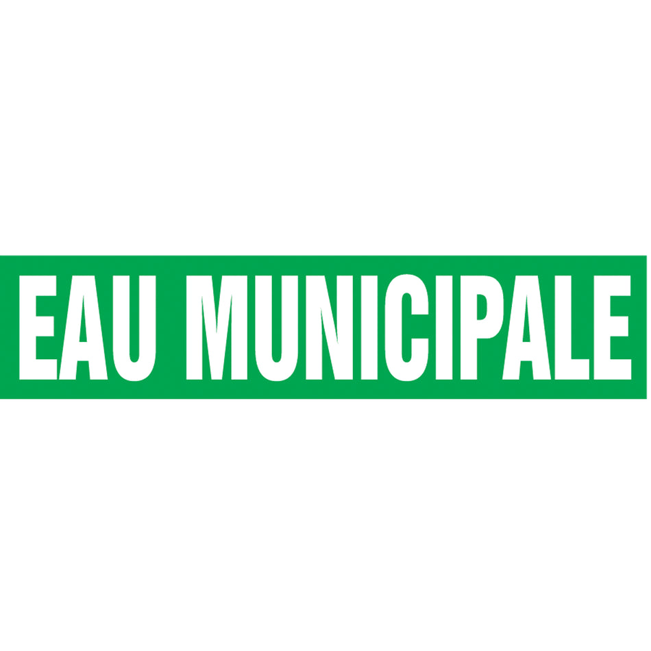 Snap Tite™ ""Eau Municipale"" Pipe Marker - SAZ311
