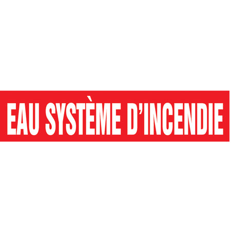 Snap Tite™ ""Eau Système d'Incendie"" Pipe Marker - SAZ346