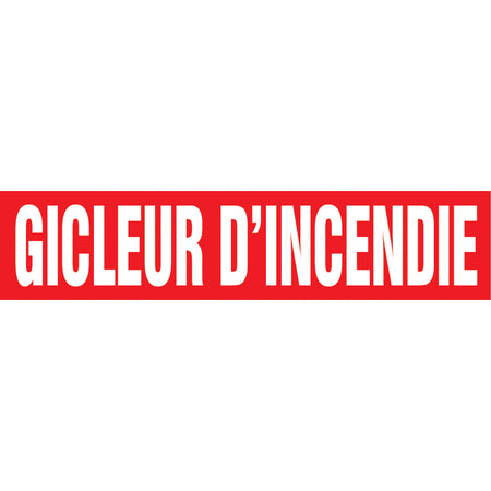 ""Gicleur d'Incendie"" Pipe Marker - SAZ033