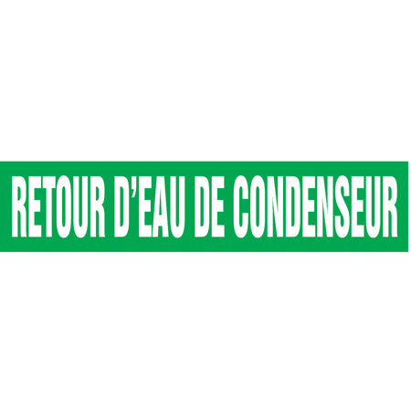 ""Retour d'Eau de Condenseur"" Pipe Marker - SAZ053