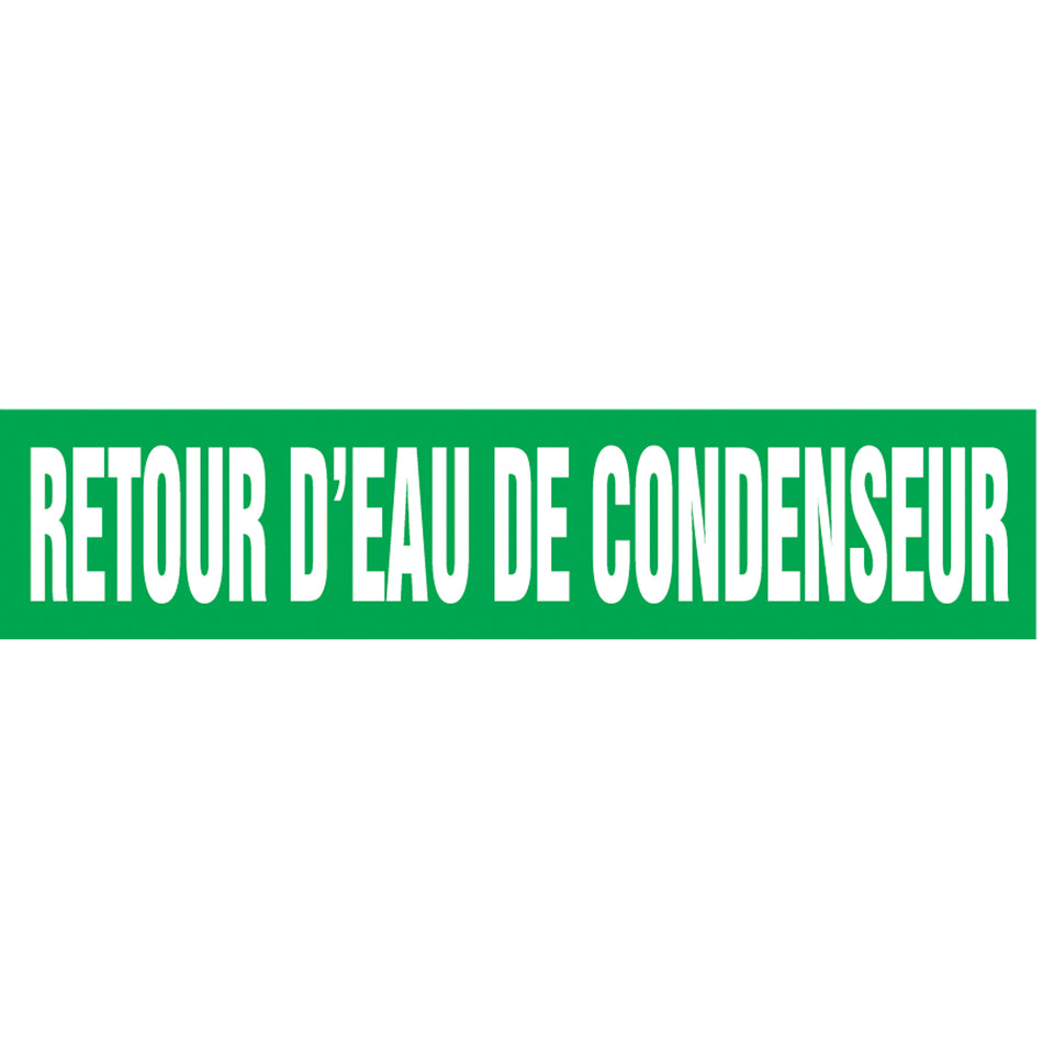 Snap Tite™ ""Retour d'Eau de Condenseur"" Pipe Marker - SAZ461