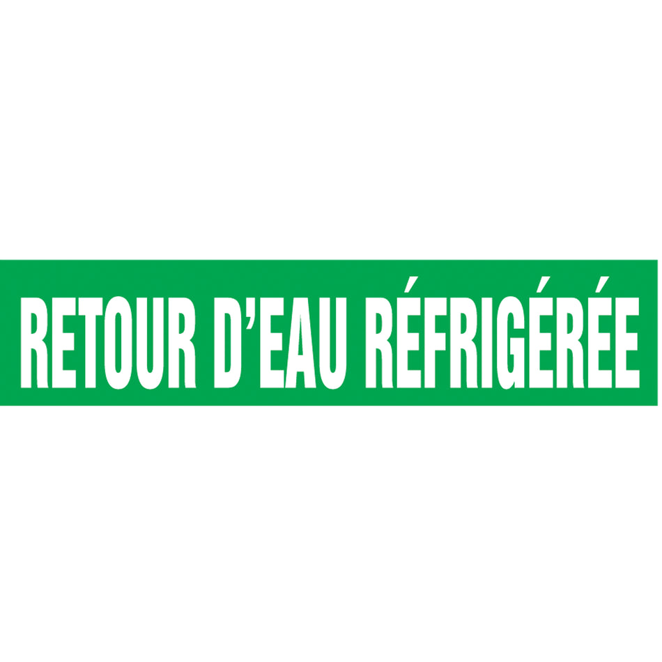 ""Retour d'Eau Réfrigérée"" Pipe Marker - SAZ055