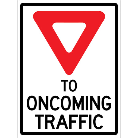 ""Yield to Oncoming Traffic"" Roll-Up Sign Traffic Sign - SDP364