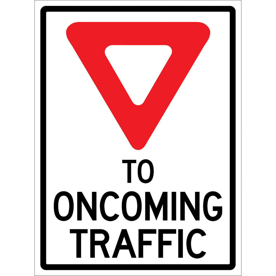 ""Yield to Oncoming Traffic"" Roll-Up Sign Traffic Sign - SDP364