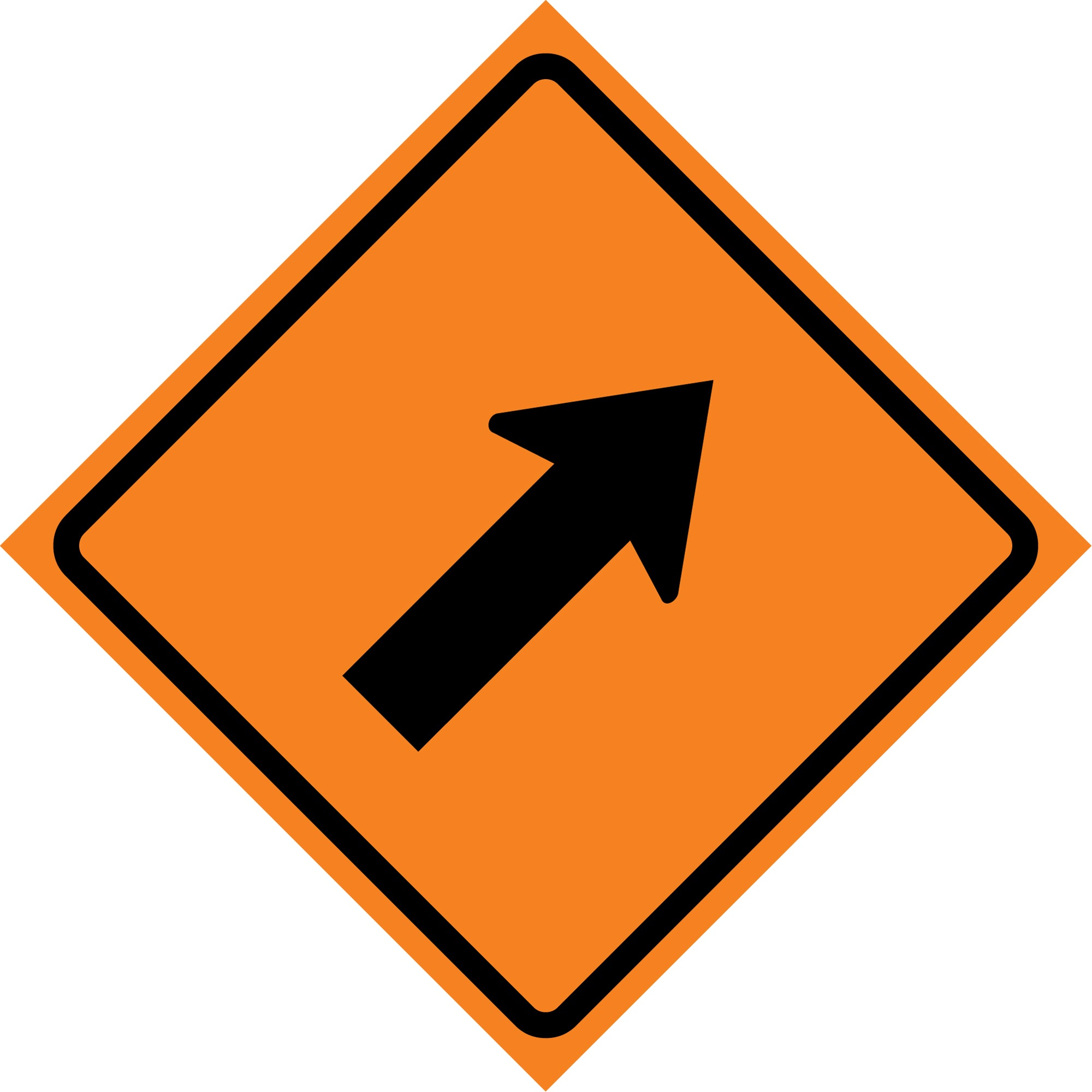 Right Diagonal Arrow Roll-Up Traffic Sign - SDP366