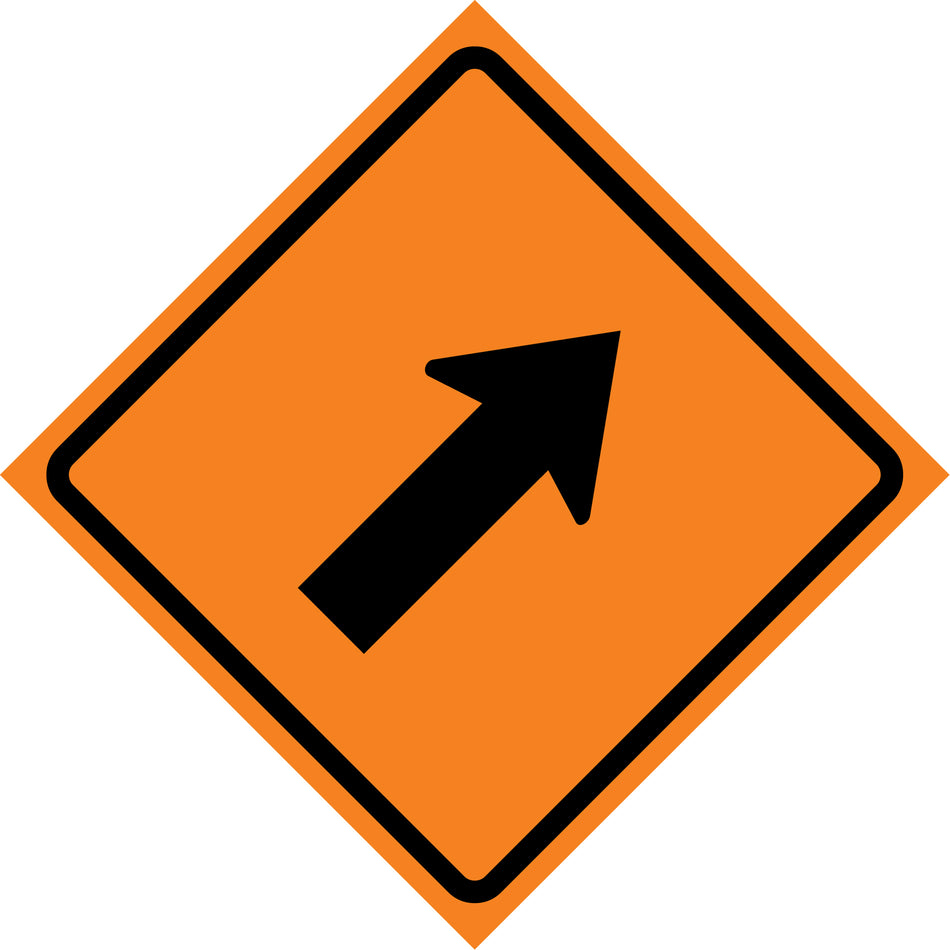 Right Diagonal Arrow Roll-Up Traffic Sign - SDP366