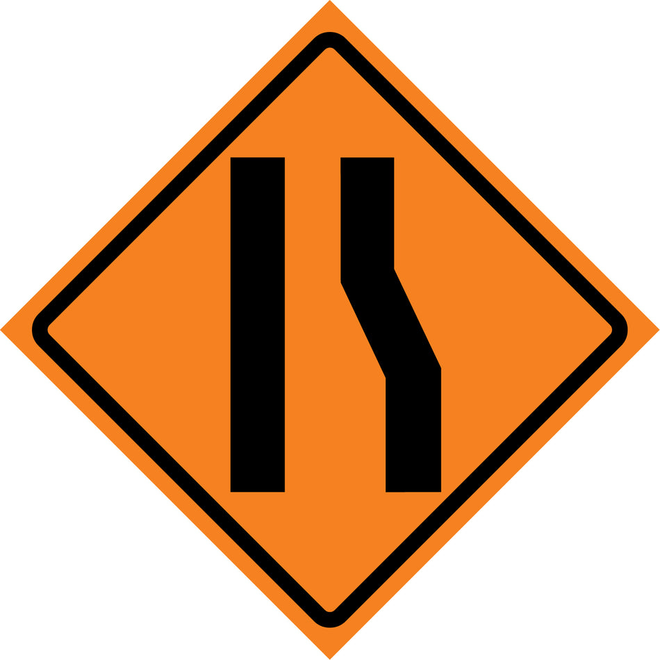 Merge Left Roll-Up Traffic Sign - SDP362