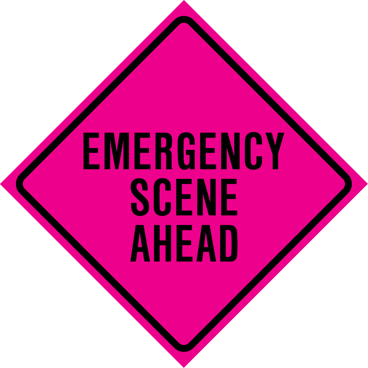 ""Emergency Scene Ahead"" Roll-Up Traffic Sign - SDP371