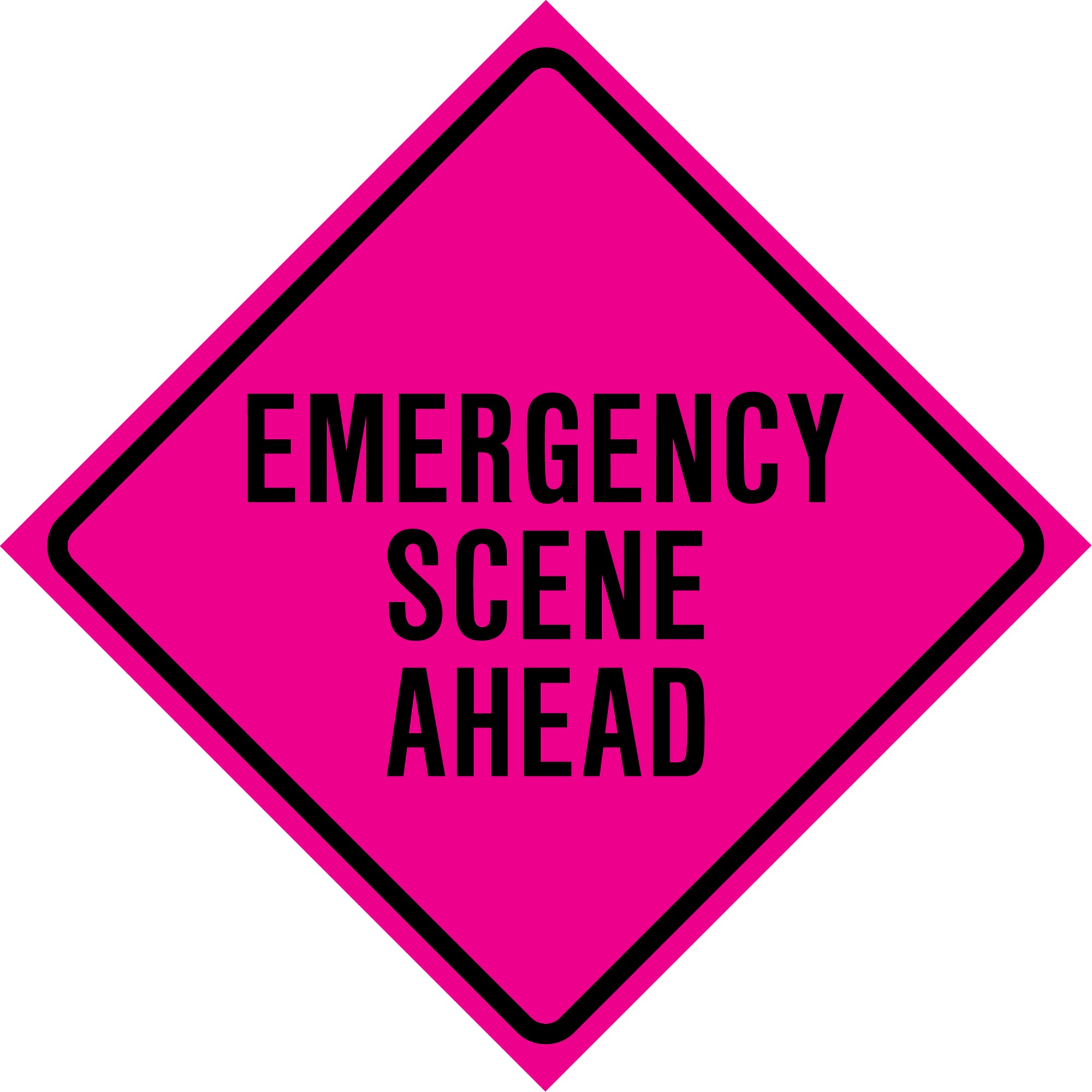 ""Emergency Scene Ahead"" Roll-Up Traffic Sign - SDP371